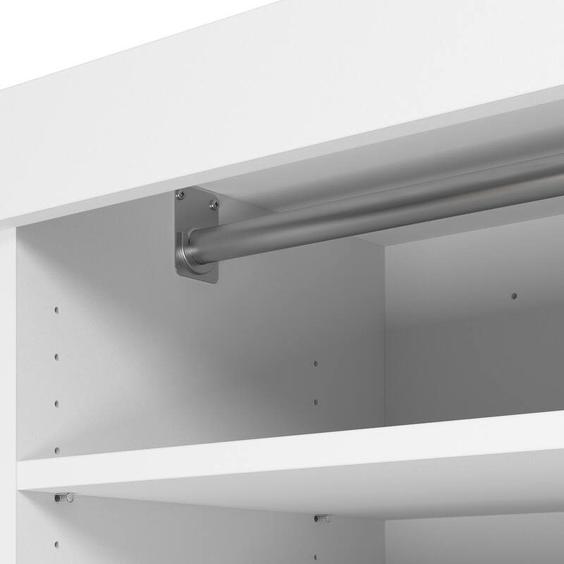 Bestar Pur 36W Contemporary Closet System with Shelves & Clothing Rods - 35.71" W x 18.19" D x 83.66" H
