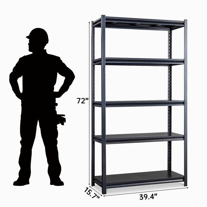 72" H 5-Tier Adjustable Garage Shelves Heavy Duty Storage Unit