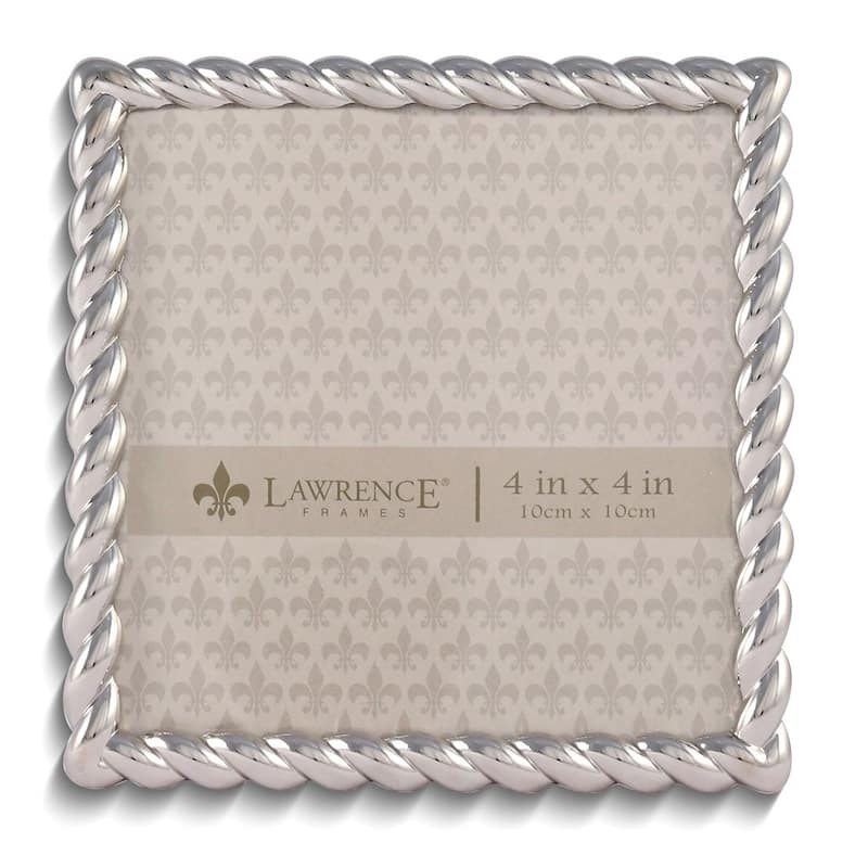 Curata Silver-Tone Rope 4x4 Metal Photo Frame
