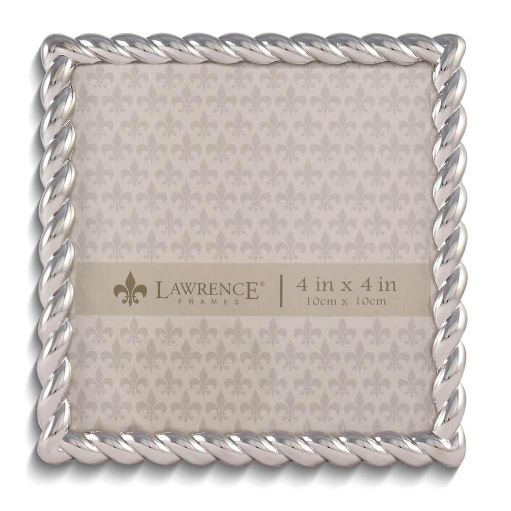 Curata Silver-Tone Rope 4x4 Metal Photo Frame
