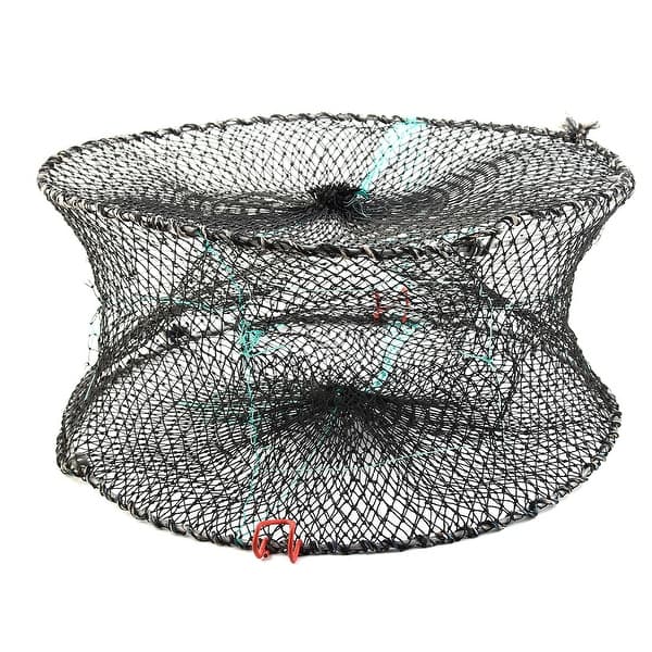 Foldable Crab Mesh Crawfish Shrimp Lobster Fishing Net Cage Black 44 x 20cm  - Bed Bath & Beyond - 17596873