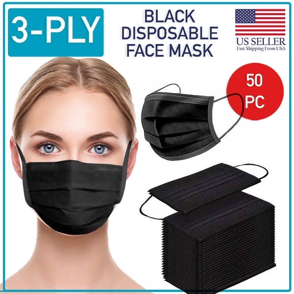 Disposable 3-Ply Face Mask 50 PCS Medical Surgical Ear-Loop Mouth Cover - No Size. Opens flyout.