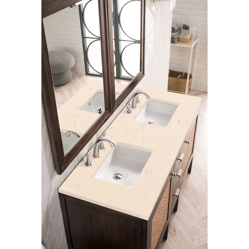 James Martin Vanities Addison 60" Double Vanity, Mid Century Acacia