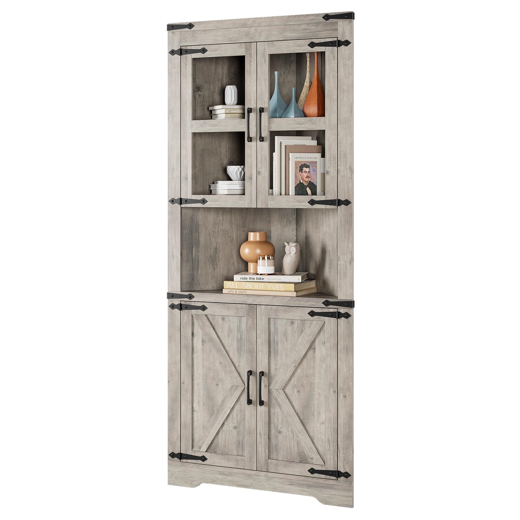 Modern farmhouse corner cabinet discount