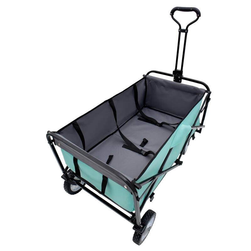 360 lb Collapsible Wagon Cart with Strapping System & 3-Pack Waterproof Liners