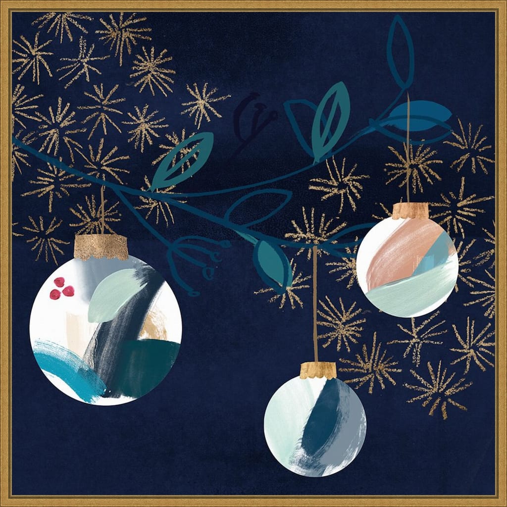 Crafty Blue Christmas II by Jennifer Paxton Parker Framed Canvas Wall Art Print