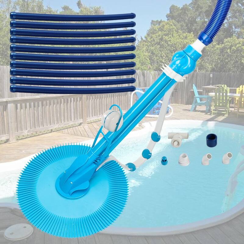 Auto Swimming Pool Cleaner with 10pcs Durable Hose Blue - Blue -  Blue
