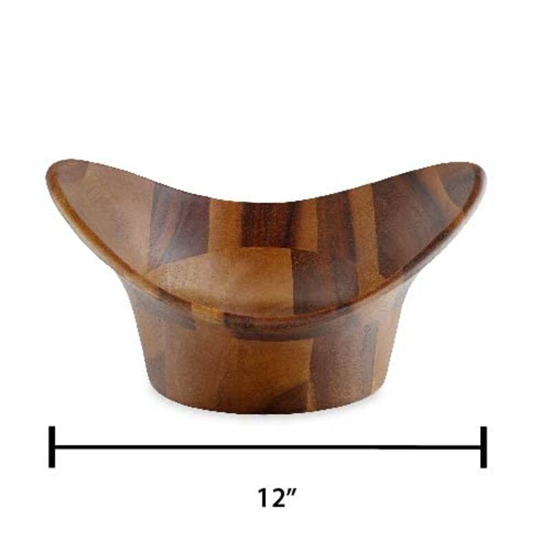 Nambe Ripple Salad Bowl with Servers - 15.5" L x 12" W x 6" H