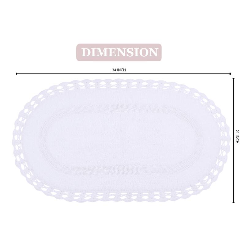 Hampton Contour Rug, Cotton Soft, Water Absorbent, Non Slip U Shape Contour Rug Machine Washable 20"x20" Contour