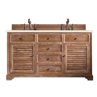 James Martin Vanities Savannah 60" Double Vanity, Driftwood
