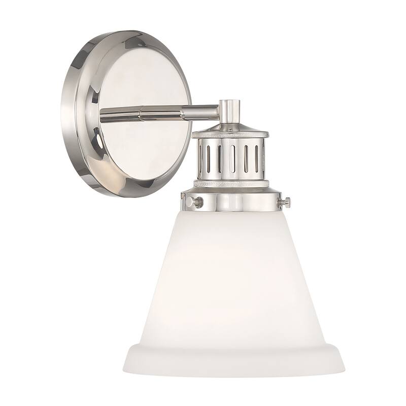 Alden Bath Light - Polished Nickel, Matte Opal