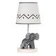 preview thumbnail 1 of 2, Lambs & Ivy Me & Mama White/Gray Elephant Nursery Lamp with Shade & Bulb