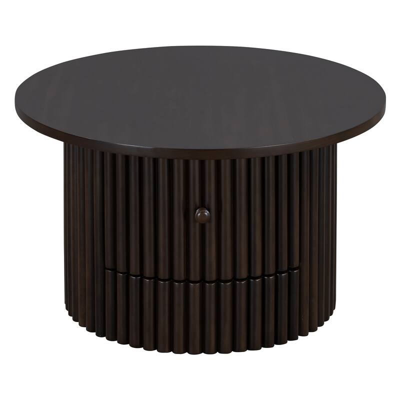 Round Coffee Table for Living Room with a Drawer