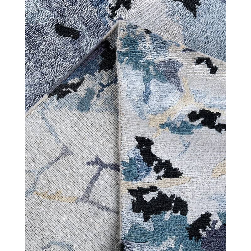 Modern One-of-a-Kind Hand-Knotted Area Rug - Gray, 9' 0" x 12' 1" - 9' 0" x 12' 1"