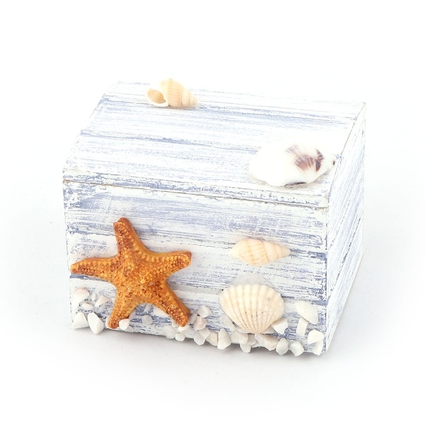Family Wood Starfish Decoration Jewelry Candy Collection Box Organizer Tricolor