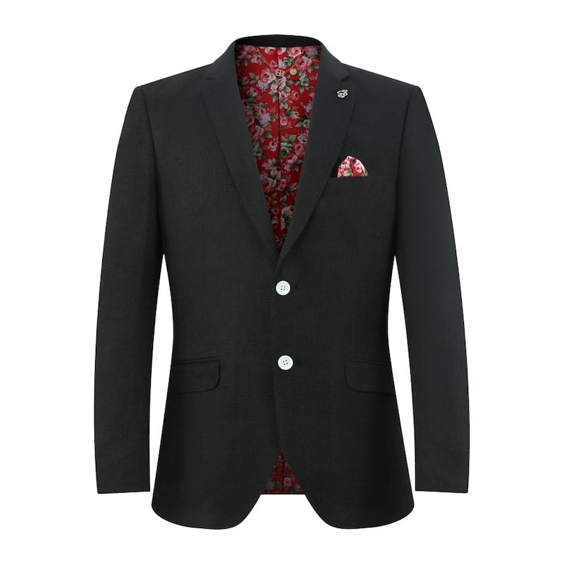 Elie Balleh Boys' Slim Fit Classic Mélange Jacket - L/14-16 - Black