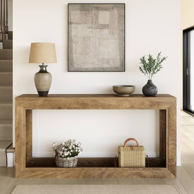 63-Inch Narrow Console Table, Long Couch Table Behind Sofa