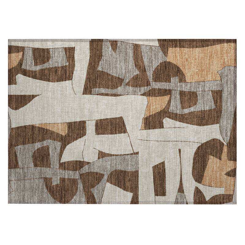 Machine Washable Indoor/ Outdoor Modern Crestone Chantille Rug