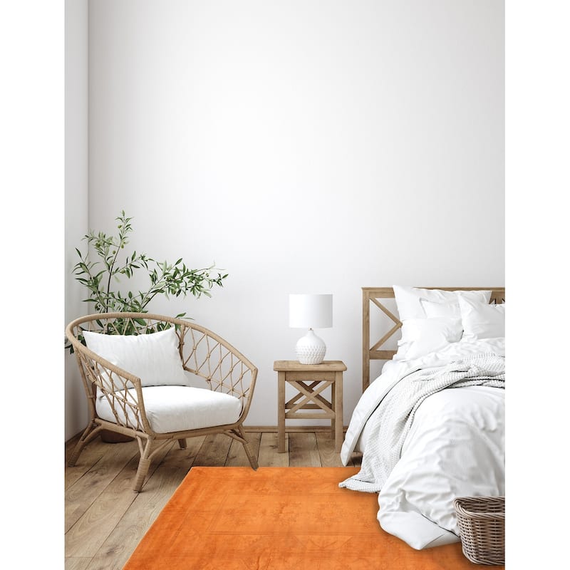 ECARPETGALLERY Hand-knotted Color Transition Burnt Orange Wool Rug - 6'8 x 10'5