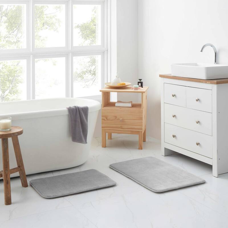 Sweet Home Collection Memory Foam 2 Piece No Slip Back Bath Mat Rug Sets