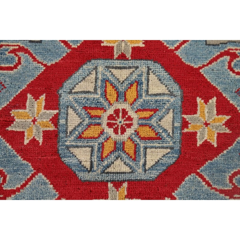 Light Blue Kazak Oriental Accent Rug Hand-Knotted Wool Carpet - 3'10" x 6'0"