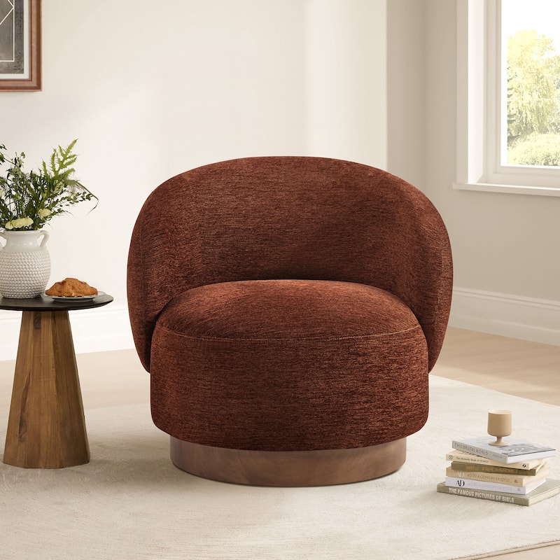 Spruce & Spring Ariel Upholstered Swivel Accent Chair Fabric