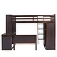 preview thumbnail 53 of 90, Modern Style Wooden Loft Bed with a Twin Size Stand-alone Bed, Shelves, Desk and Wardrobe