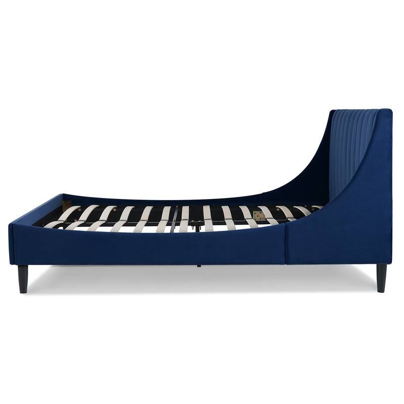 Willow Velvet Upholstered Channel Tufted Platform Bed