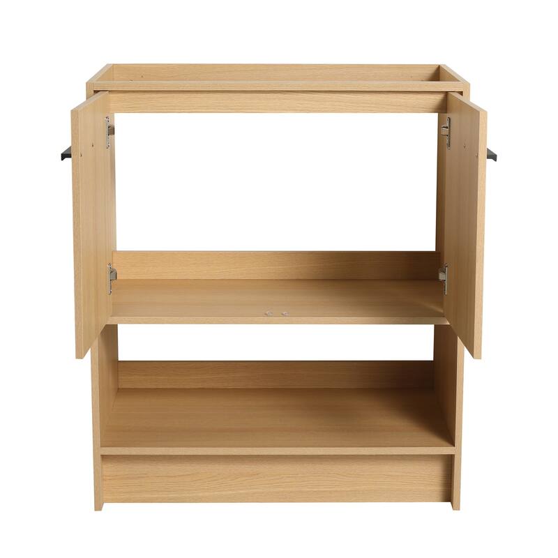 GDFStudio - Lisbon Modern Minimalist Freestanding Bathroom Vanity Cabinet with Soft Close Doors, Open Shelf, Sink NOT INCLUDED