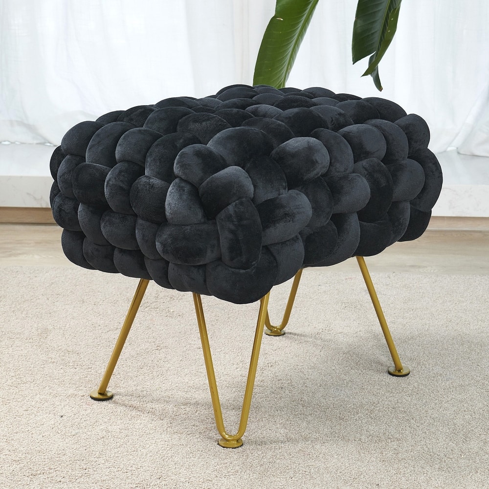 Velvet Pouf Stool 27"x20"x20"