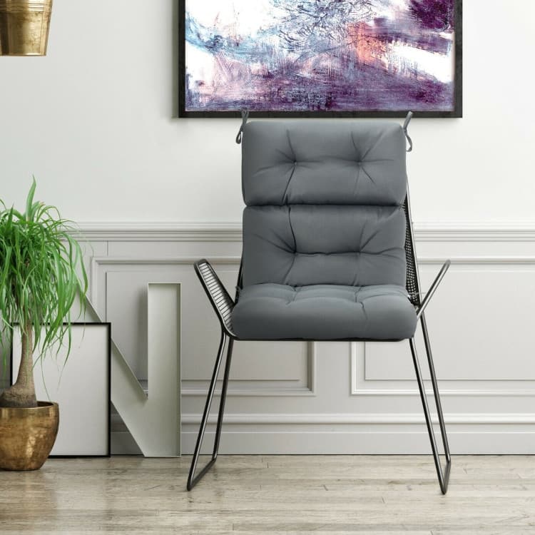 22" x 44" Tufted Outdoor Patio Chair Seating Pad - 44" (L) x 22" (W) x 5" (H)