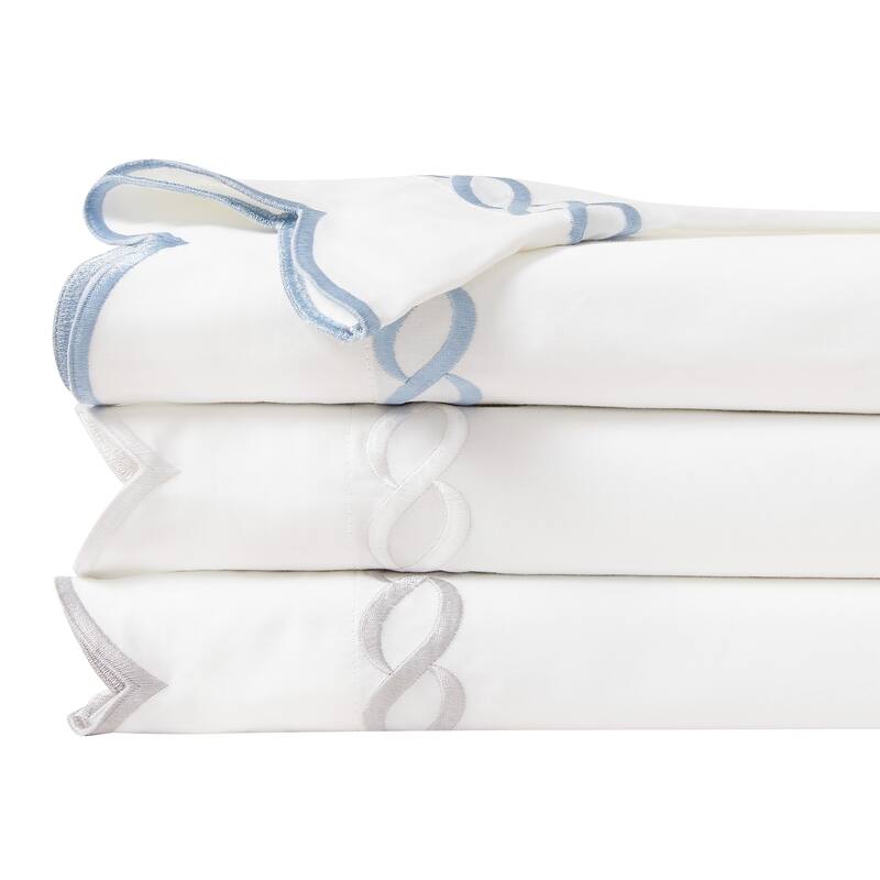 Home Sweet Home Collection 600TC Cotton Scallop Rope Embroidery Sheet Set & Pillowcases