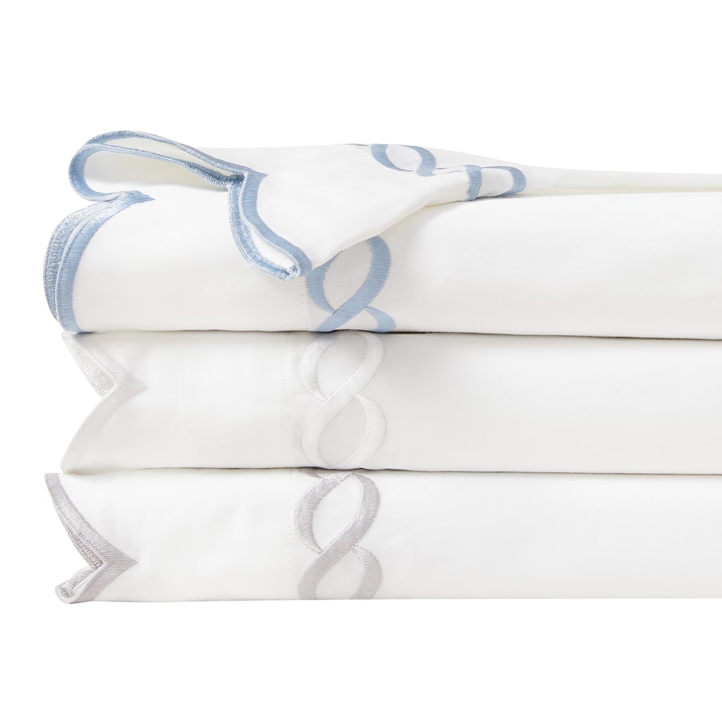 Home Sweet Home Collection 600TC Cotton Scallop Rope Embroidery Sheet Set & Pillowcases