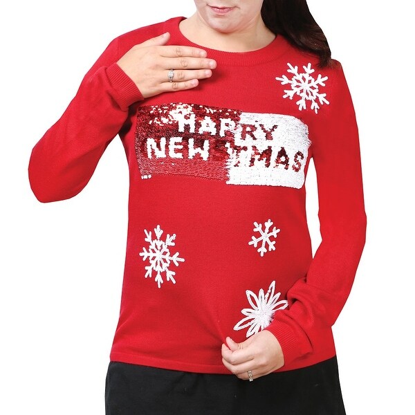 red sequin christmas jumper