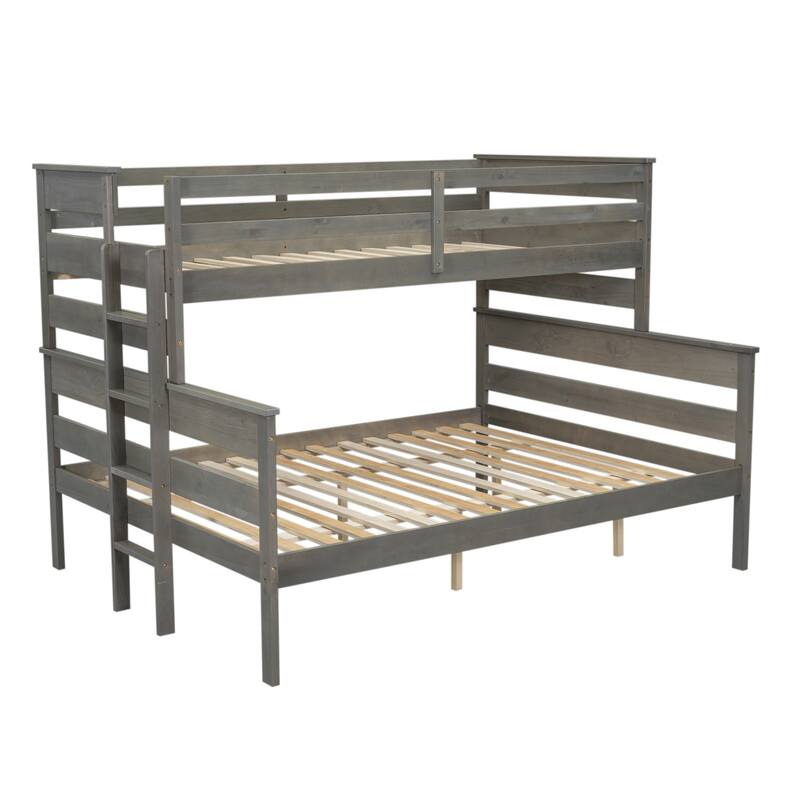 Sturdy Twin XL Over Queen Bunk Bed with Detachable Design and Ladder