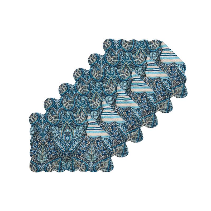 Bailey Blue Quilted Placemat Set 6