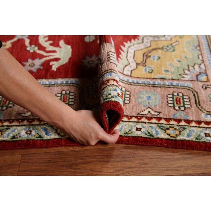 Geometric Turkish Oushak Area Rug Handmade Wool Carpet - 6'5"x 8'0"