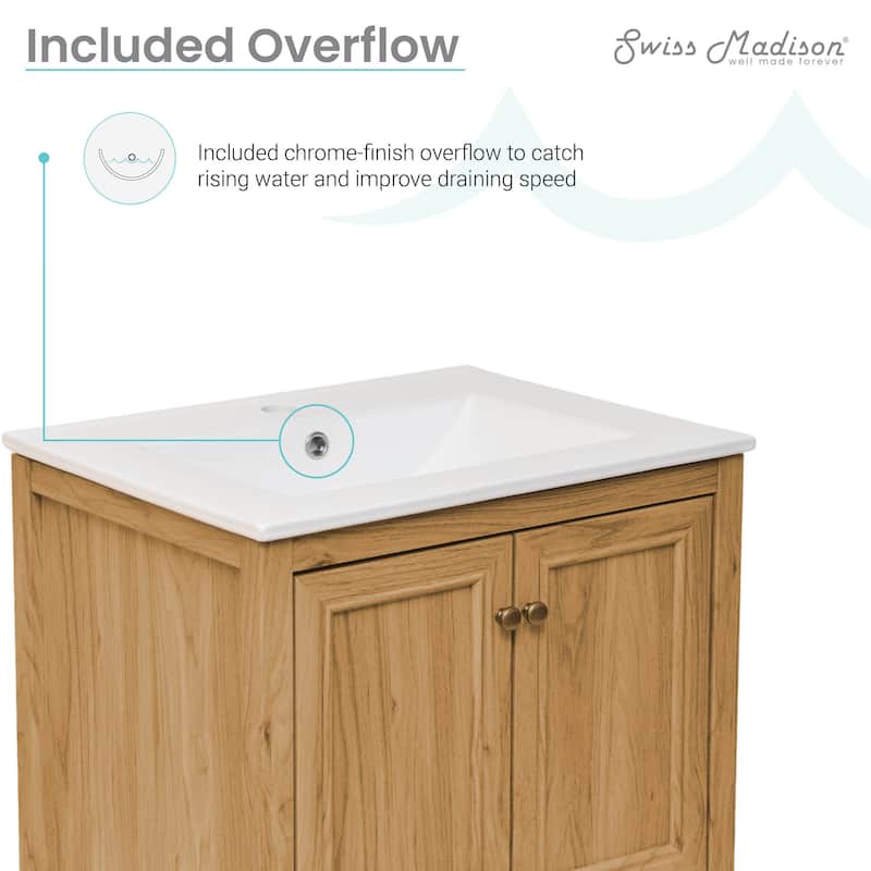 Chateau 24" Bathroom Vanity In Natural Oak
