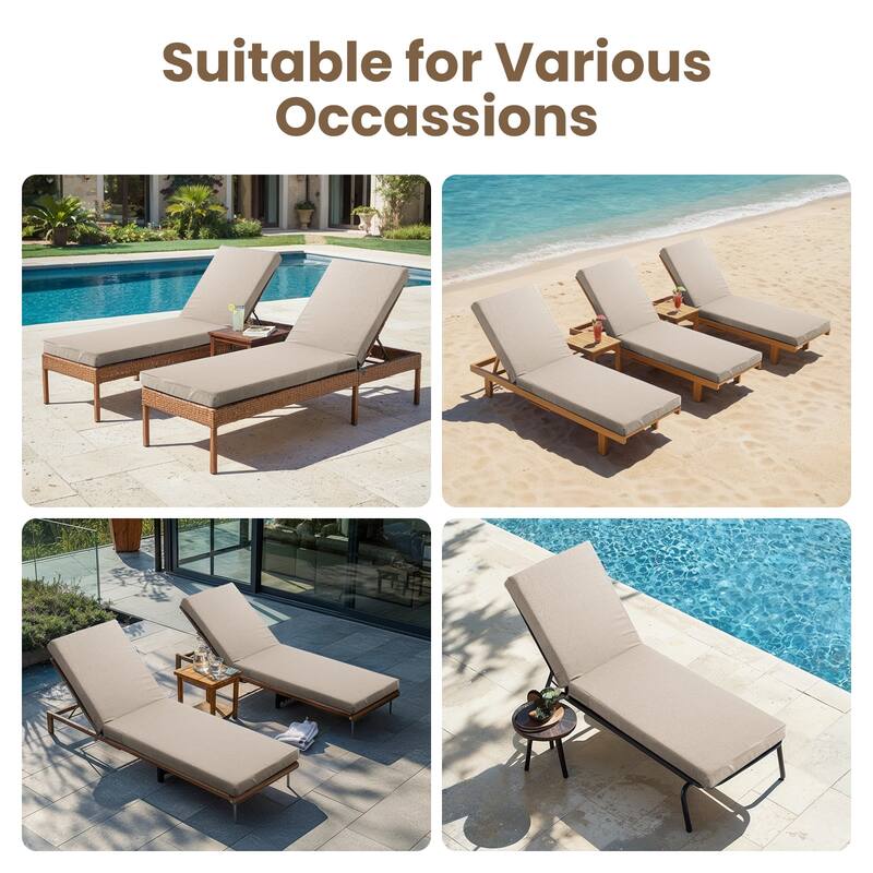 22.4 in W x 71.9 in L x 3.5 in Thickness Outdoor Chaise Lounge Replacement Cushion