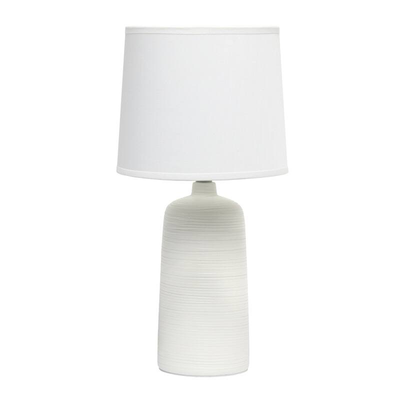 15.75 in. Off White Finish Table Lamp with White Shade, Sturdy Table Lamp for Living Rooms and Bedrooms