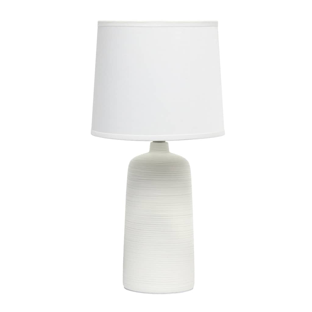 15.75 in. Off White Finish Table Lamp with White Shade, Sturdy Table Lamp for Living Rooms and Bedrooms