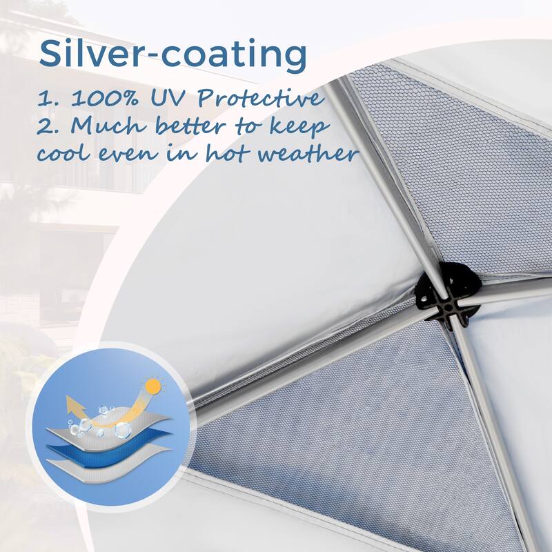 10x10 Pop-up Canopy Portable Lightweight FoldingTent, Adjustable Height Instant Gazebo Canopy with Wheeled Bag