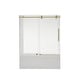 preview thumbnail 1 of 23, Villena 60" W x 58" H Single Sliding Frameless Tub Door 60" W x 58" H - Brushed Gold