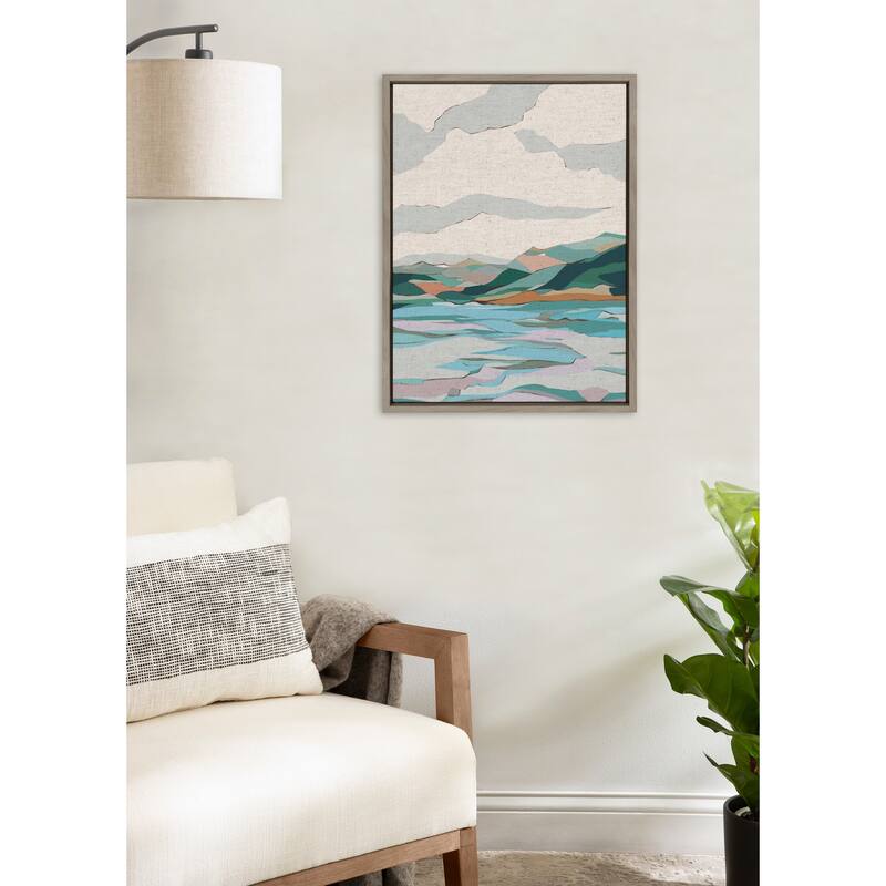 Kate and Laurel Sylvie Dal Lake Framed Canvas by Nikita Jariwala