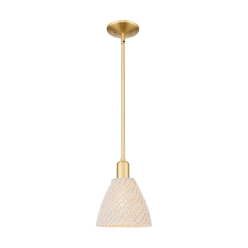 Innovations Lighting 716-1S-10-8 Natural Ballston Dome Pendant Natural - Satin Gold / Natural