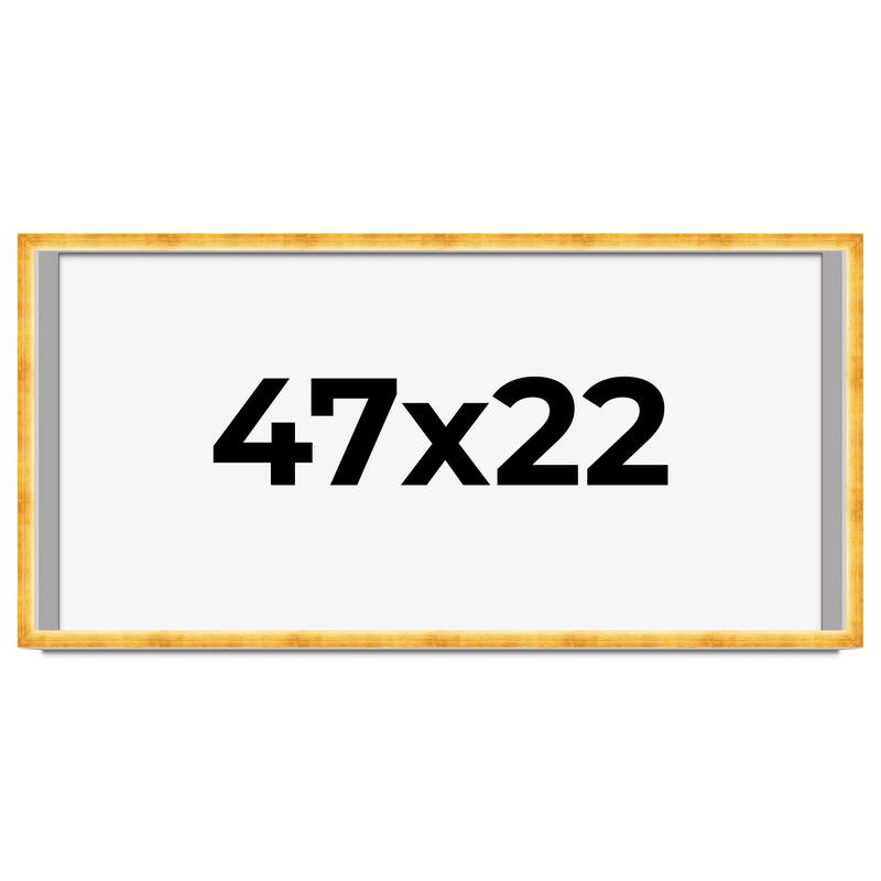 47x22 Shadow Box Frame Gold | 1.625 Inches Deep Real Wood Traditional