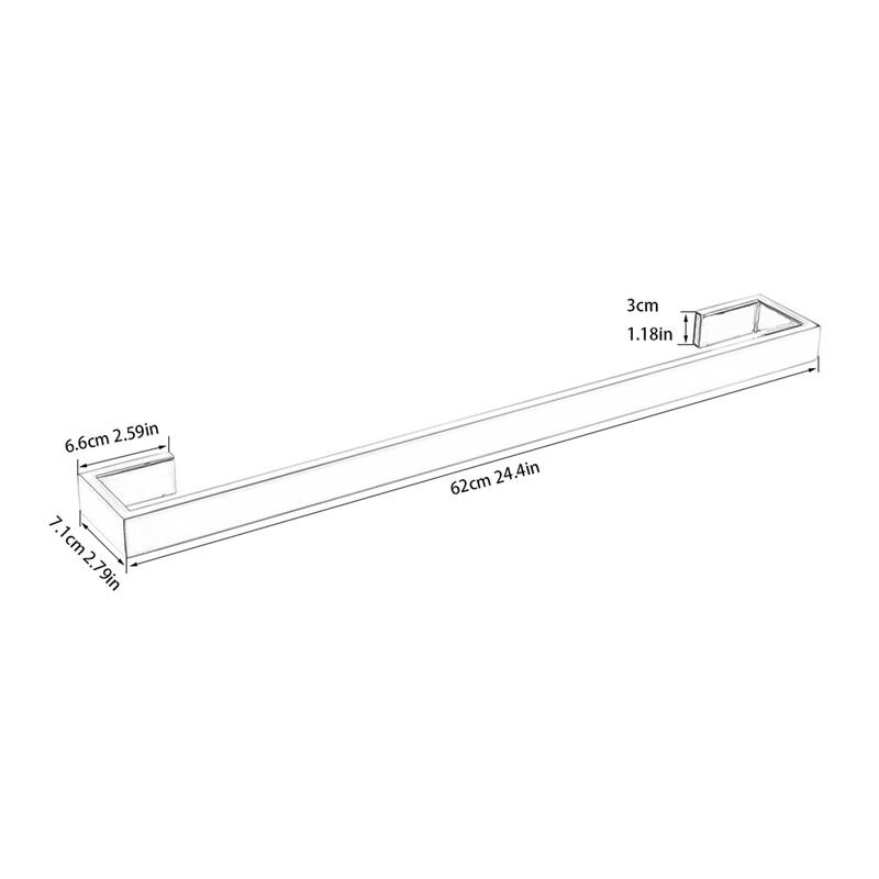 24 inch Stainless Steel Single Towel Racks Morden Towel Bar