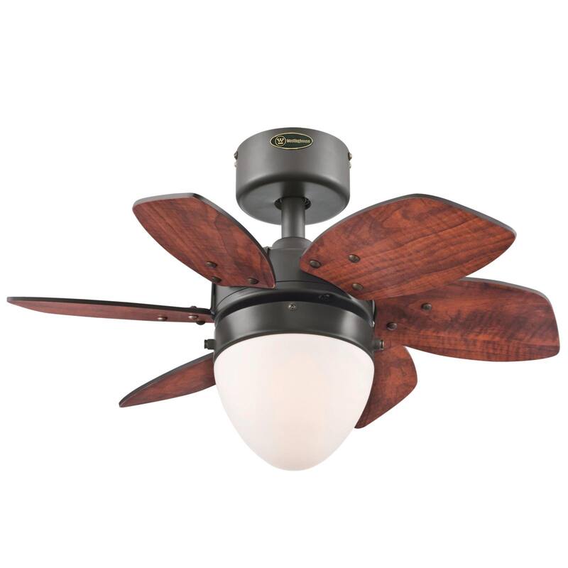 Westinghouse Lighting Origami 24-Inch 6-Blade Indoor Ceiling Fan with Dimmable LED Light and Opal Frosted Glass