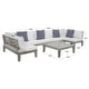 preview thumbnail 2 of 9, SAFAVIEH Outdoor Granton 5-piece Solid Wood Sectional Conversation Set
