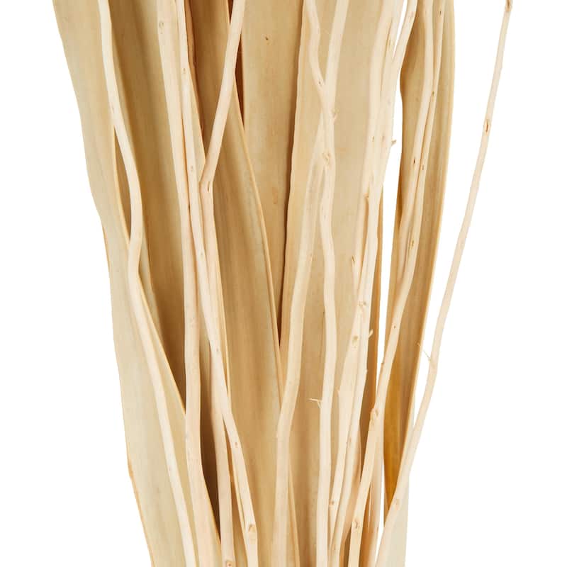 Dried Plant Tall Natural Foliage with Flower Petals and Leaves - Cream - Roche River Decor - 10"W x 10"L x 49"H